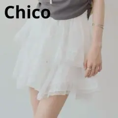 【Chico】イレヘムフリルミニスカパン ホワイトのサムネイル