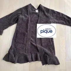 gelato pique ラメニットロングカーディガン ブラウン