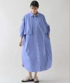 【スタジオクリップ】 ストライプシャツワンピース✴︎美品✴︎