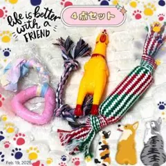 おもちゃ（Ｂ） 犬用　おもちゃ 4点セット　知育玩具　引っ張り　ペット　ロープのサムネイル