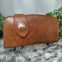 ALZUNI 長財布 ブラウン レザー アルズニ 財布 革 茶色 バイカー