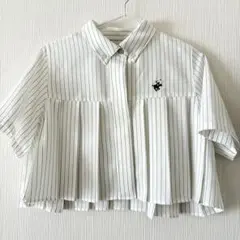 【BEVERLY HILLS POLO CLUB】クロップドプリーツブラウス