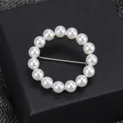 △メルカリ便パールサークルブローチ フォーマル かわいい 上品 北欧 入学入園5