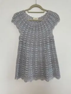 手編みチュニック　ベスト　ハマナカ「シオラ」使用