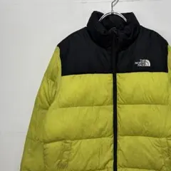 ノースフェイス キッズ 中綿 ダウンジャケット 刺繍ロゴ 古着