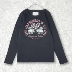 ミスエドウィン　長袖Tシャツ カットソー　グレー　プリント　コットン　M