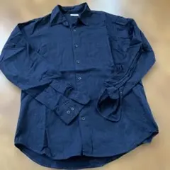 GU ネイビー ボタンアップシャツ 長袖
