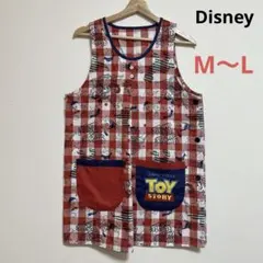 Disney Pixar トイストーリー エプロン チェック柄　赤　保育士のサムネイル