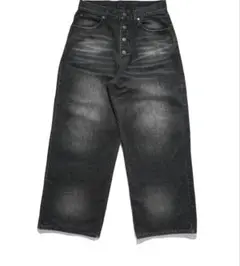 NOREMID ノーリミッド ブラック デニム ワイド レッグ パンツ