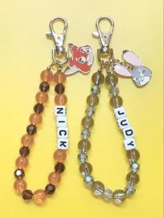 【新品・未使用】ディズニー ズートピア/ニック&ジュディ ビーズストラップ