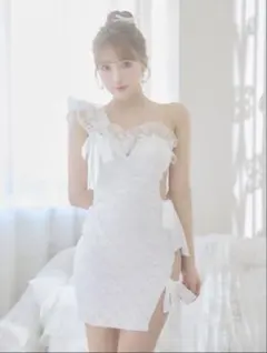 【売り切り価格】ジュエリー×リボンタイトミニキャバドレス fm2160