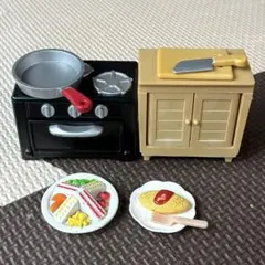 【まとめ売り！】シルバニアファミリー キッチン コンロ付きオーブン 小物 セット