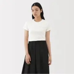 【MUJI Labo】リネン混半袖Ｔシャツ 婦人・S オフ白