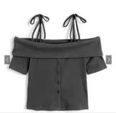 GRL オフショルリボンストラップテレコトップス