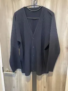 プリーツノーカラージャケット　黒　サイズ2 オムプリッセイッセイミヤケ プリーツノーカラージャケット 黒 サイズ2 オムプリッセイッセイミヤケ