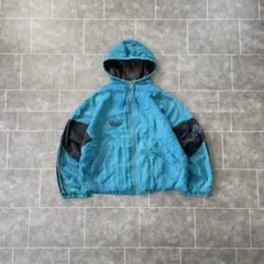 80's vintage アディダス ナイロンパーカー ブルー 中綿 L