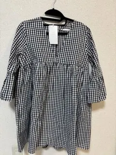 【新品】ZARAギンガムチェック ロンパース Mサイズ