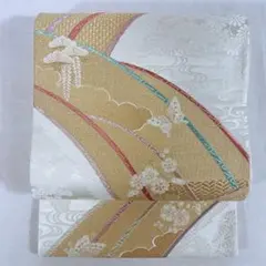 OF366 白 ゴールド 花 蝶 フォーマル 匿名振袖 成人式 訪問着