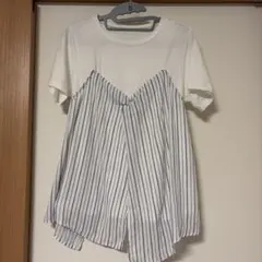ホワイトストライプTシャツ Mのサムネイル