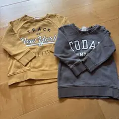 H&M トレーナー 90/52 イエロー グレー 2点セット