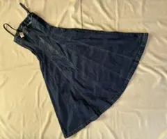 新品タグ付き GAP デニムワンピース XXS ロング フレア キャミワンピ