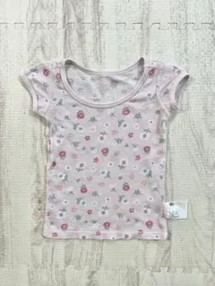 ユニクロ UNIQLO 肌着 80 ピンク 半袖 メッシュ花柄 女の子 夏