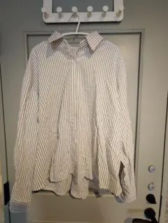 ストライプ柄 オーバーサイズ 長袖シャツ