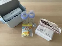 Combi 哺乳瓶消毒ケースPigeon 哺乳瓶2本セット未開封ミルク400g付