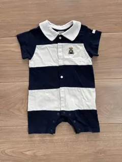 petit main 半袖ラガーロンパース 70cm