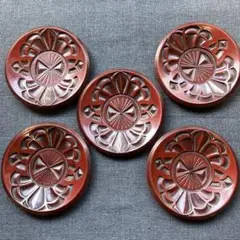 未使用品　鎌倉彫　皿　和菓子　花々　アンティーク　昭和レトロ 2025年最新】鎌倉彫 皿の人気アイテム - メルカリ