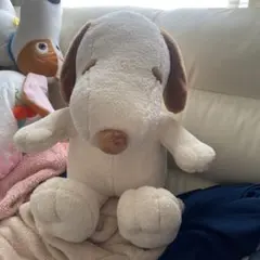 スヌーピーぬいぐるみ 大きめ クリーム色