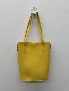 LANCEL ランセル トートバッグ イエロー レザー 縦型