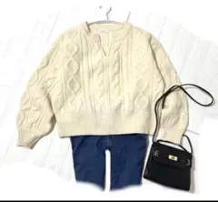 美品　ユナイテッドアローズ　ビューティーアンドユース ニット　セーター　ケーブル