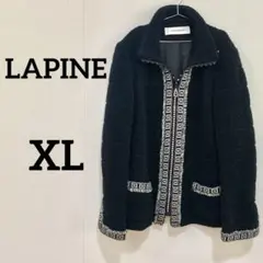 【LAPINE ROUGE】ウール混ニットジャケット ブラック 15号のサムネイル