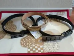 装飾付きレザーベルト 3本セット