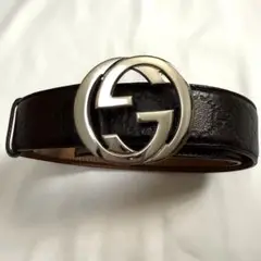 グッチ　レザーベルト　ダークブラウン