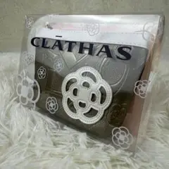 【未使用品】CLATHAS クレイサス ポーチ コスメ 花柄 ロゴ ゴールド