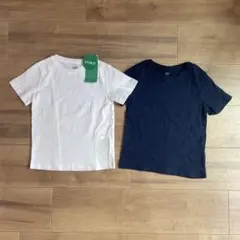 H&M キッズ半袖Tシャツ２枚セット　100 白　紺のサムネイル