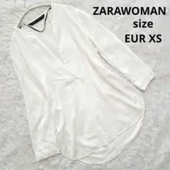 ZARAWOMAN/ザラウーマン透け感◎スキッパーレーヨンシアーブラウス九分袖