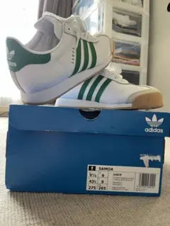 adidas Samoa スニーカー 、ホワイト/グリーン