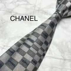 シャネル CHANEL ネクタイ ココマーク チェック柄 シルク ビジネス