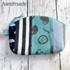 シェル型ポーチ (パッチワーク ブルー)