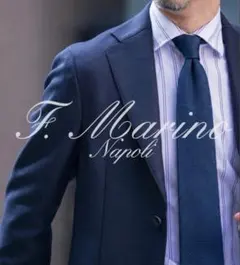 【新品】Francesco Marino／ソリッドタイ／グレナディン／ネイビーのサムネイル