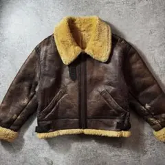 【超希少】名作 90s リアルムートン B-3 レザージャケット