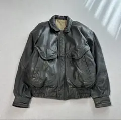 ヴィンテージ レザーボンバージャケット グリーン A-2 本革 短丈