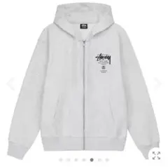 Stüssy WORLD TOUR Zip P HOOD グレー L