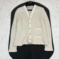 美品✨ フェラガモ Ferragamo ケーブル 編みカーディガン コットンのサムネイル