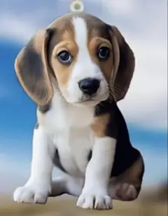 ビーグル　子犬　おすわり　キーホルダー　オーナメント　キーチェーン