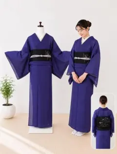 美品】夏物 色無地 絽 トールサイズ 深紫色 紋なし - メルカリ