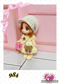984 ぷちリカちゃん　帽子・ドレス・片付けビーズ3点セットのサムネイル
